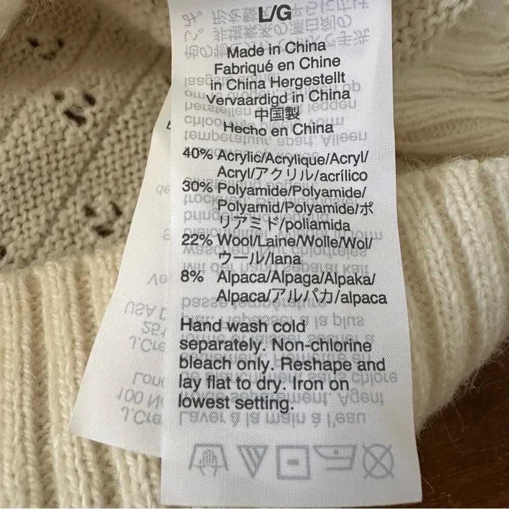 J. Crew Wool‎ Alpaca blend Elegant Cream Sweater Ladies Large